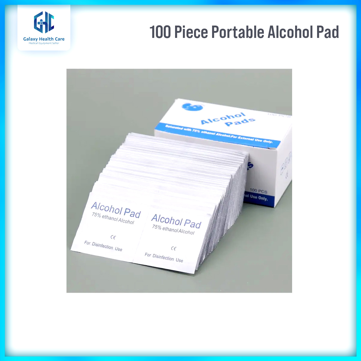 Picture of 100 Piece Portable Antiseptic Pad Antiseptic Skin Cleaning Care Jewelry Mobile Phone Cleaning Wipe