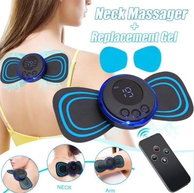 Picture of EMS Electric Pulse Neck Massager Cervical Massage Patch Back Sticker Muscle Stimulator Portable Relief Pain Relax Massager