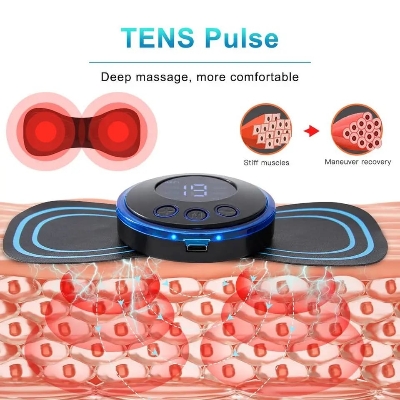 Picture of EMS Electric Pulse Neck Massager Cervical Massage Patch Back Sticker Muscle Stimulator Portable Relief Pain Relax Massager