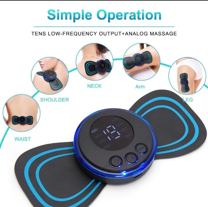 Picture of EMS Electric Pulse Neck Massager Cervical Massage Patch Back Sticker Muscle Stimulator Portable Relief Pain Relax Massager