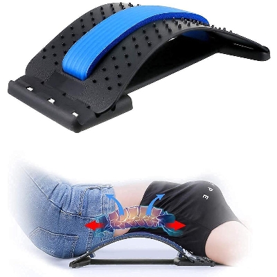 Picture of Back Stretching Devices, Beds And Chairs And Vehicles, Multi-Level Lumbar Support Stretcher Spinal, Lower And Upper Muscular Pain (Black/Blue)