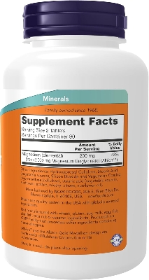 Picture of NOW Foods Supplements, Magnesium Glycinate 100 mg, Highly Absorbable Form, 180 Tablets