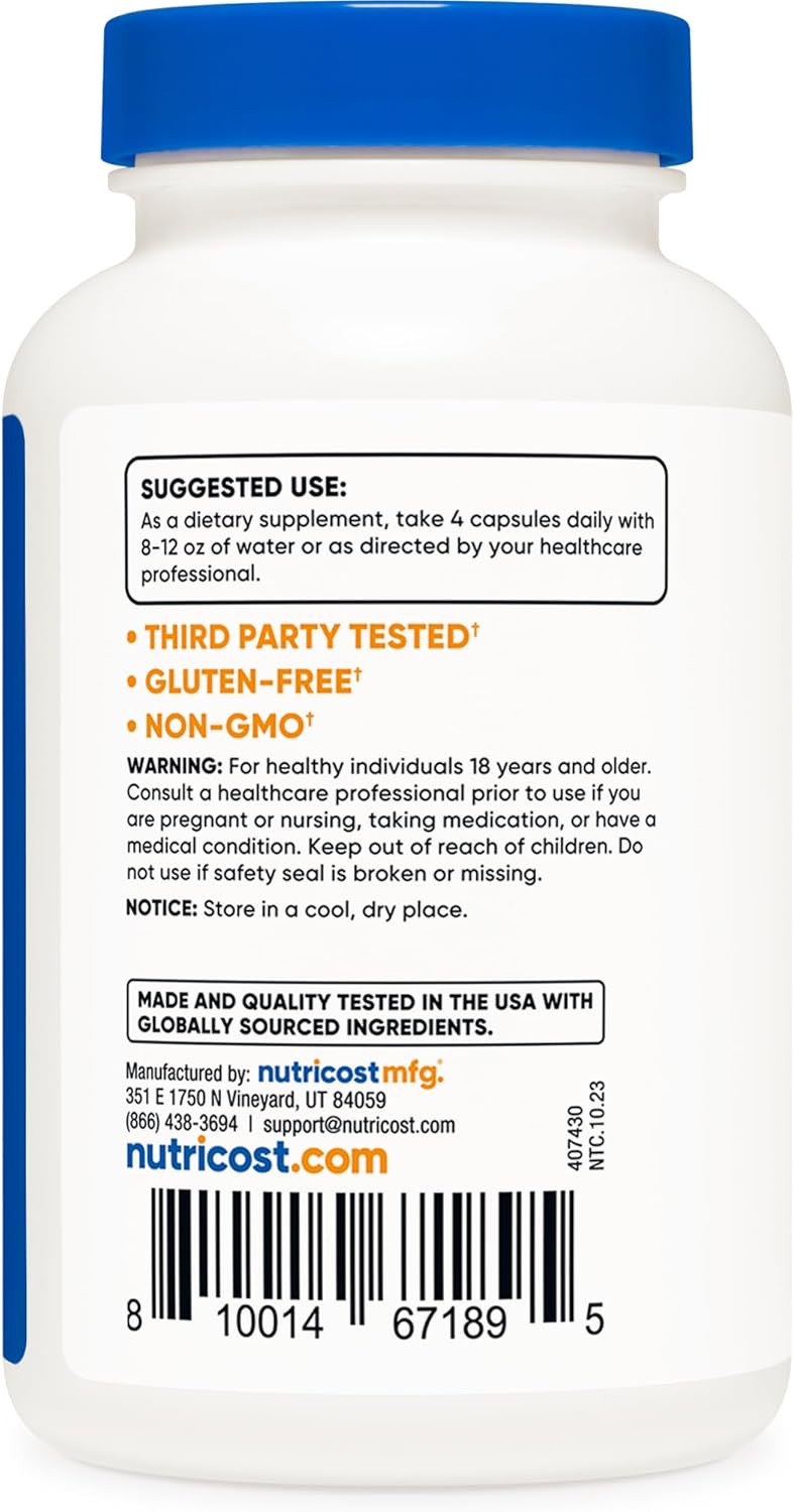 Picture of Nutricost Magnesium Citrate 420mg, 120 Veggie Capsules Gluten Free, Non-GMO Supplement
