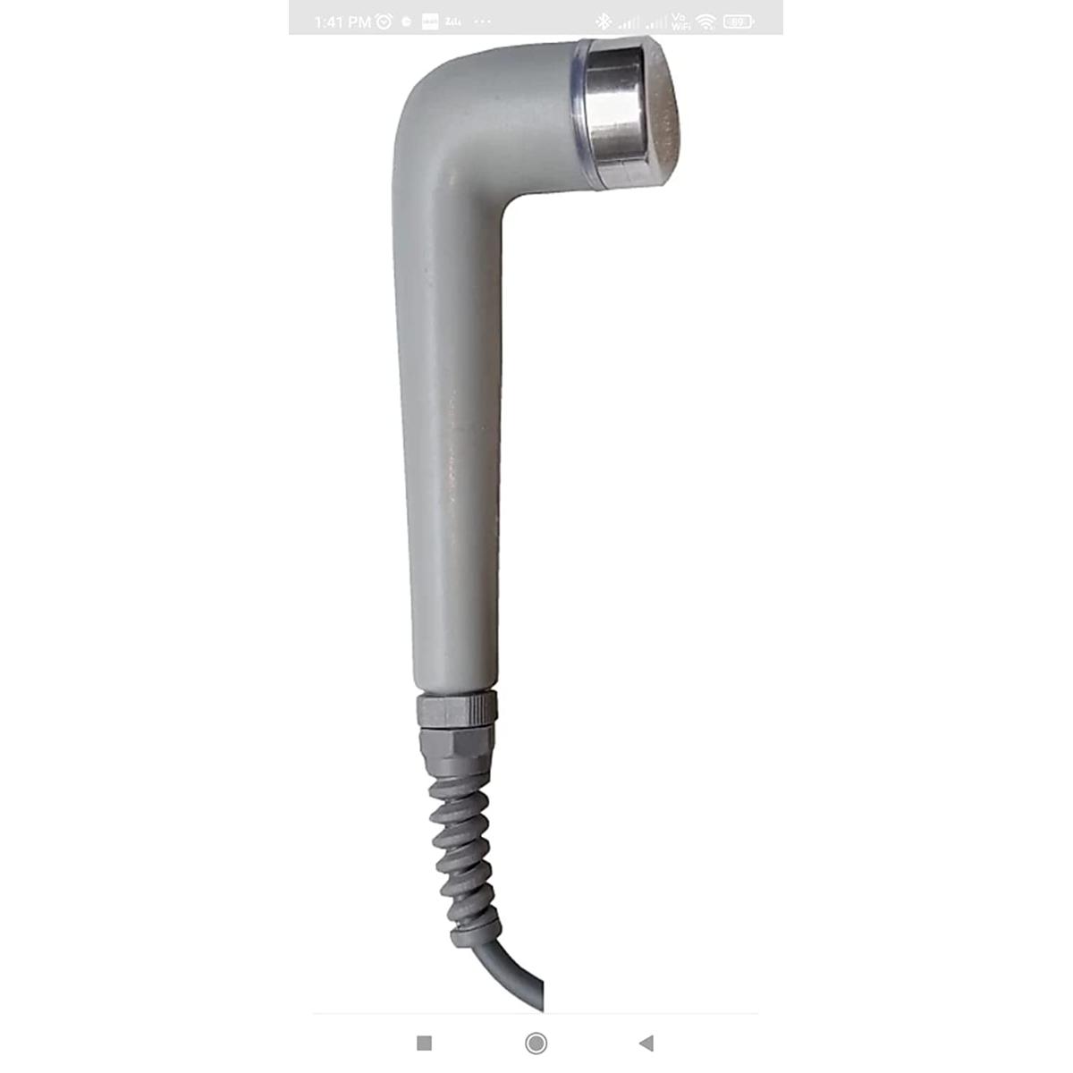 Picture of Ultrasonic Probe Ultrasound Handle 2 pin white Ultrasound Electrotherapy Device ((Ultrasound probe)) Ultrasound Machine with cable
