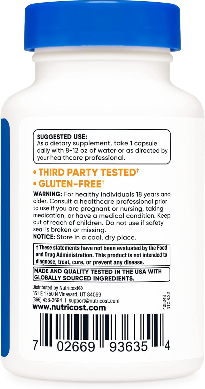 Picture of Nutricost KSM-66 Ashwagandha Root Extract 600mg, 60 Veggie Caps - 5% Withanolides - with BioPerine - Full-Spectrum Root Extract