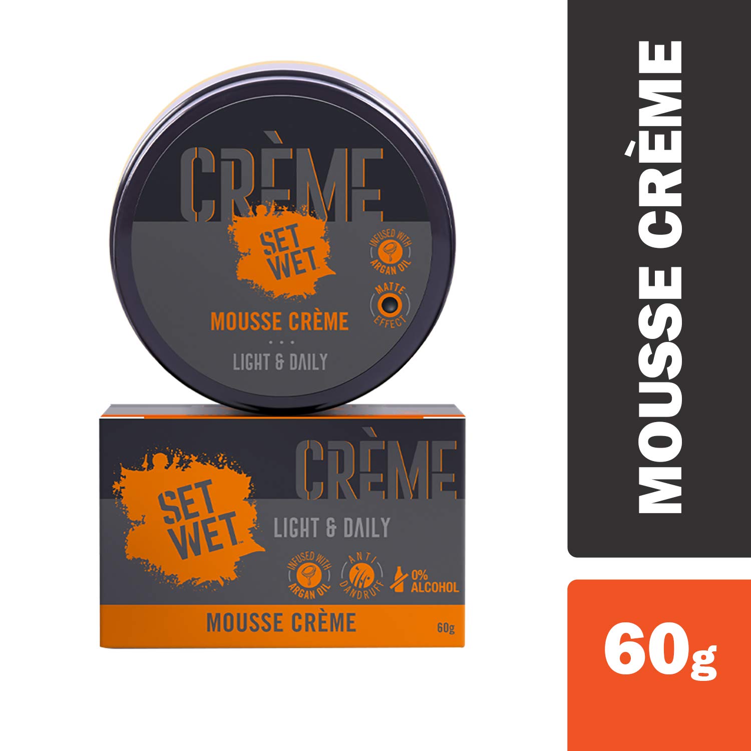 Picture of Set Wet Hair Mousse Crème Daily Ultralight Hairstyle With Argan Oil & Anti Dandruff Properties, 60 g