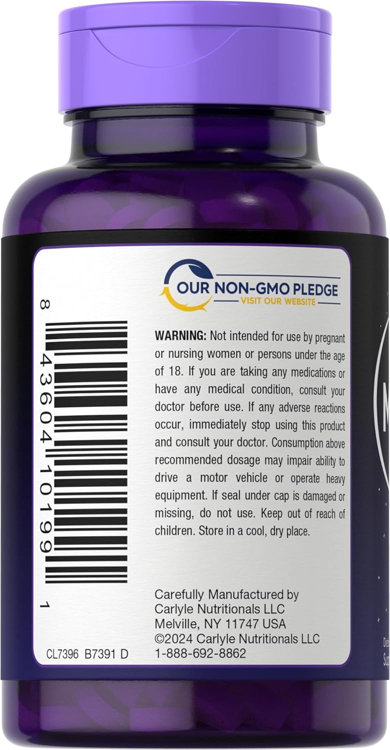 Picture of Carlyle Melatonin 12 mg Fast Dissolve 300 Tablets | Drug Free | Natural Berry Flavor | Vegetarian, Non-GMO, Gluten Free