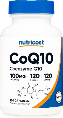 Picture of Nutricost CoQ10 100mg, 120 Vegetarian Capsules, 120 Servings - High Absorption, Vegetarian, Non-GMO, Coenzyme Q10