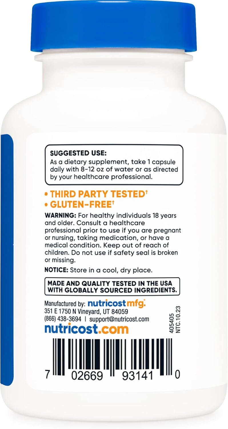 Picture of Nutricost CoQ10 100mg, 120 Vegetarian Capsules, 120 Servings - High Absorption, Vegetarian, Non-GMO, Coenzyme Q10