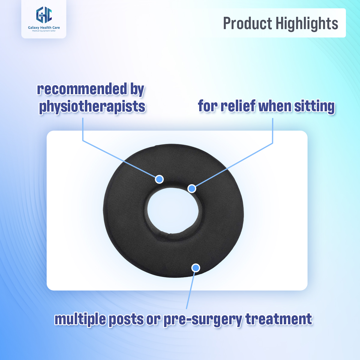 Picture of Cushion Pillow Nerve Tail bone Back Pain Natal Pain Relief Post Surgery Relief Chair & Car Seat Cushion Comfort