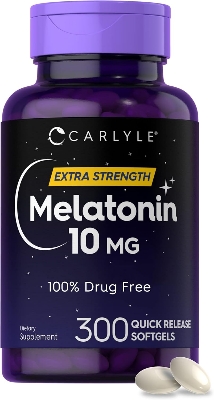 Picture of Carlyle Melatonin 10mg | 300 Softgels | Extra Strength Support for Adults | Non-GMO, Gluten Free Supplement