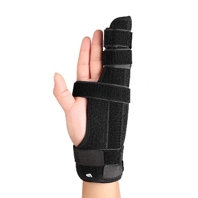 Picture of Two Fingers Splint Durable Breathable Finger Pain Relief Adjustable Elastic Strap Finger Splint for Broken Fingers