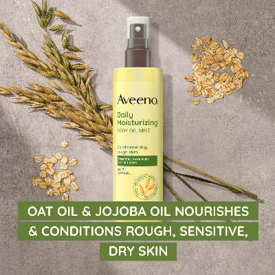 Picture of Aveeno Daily Moisturizing Body Oil, Body Mist for Dry Skin with Oat Oil and Jojoba Oil, Nourishing Body Spray with a Hypoallergenic Formula, 6.7 FL OZ