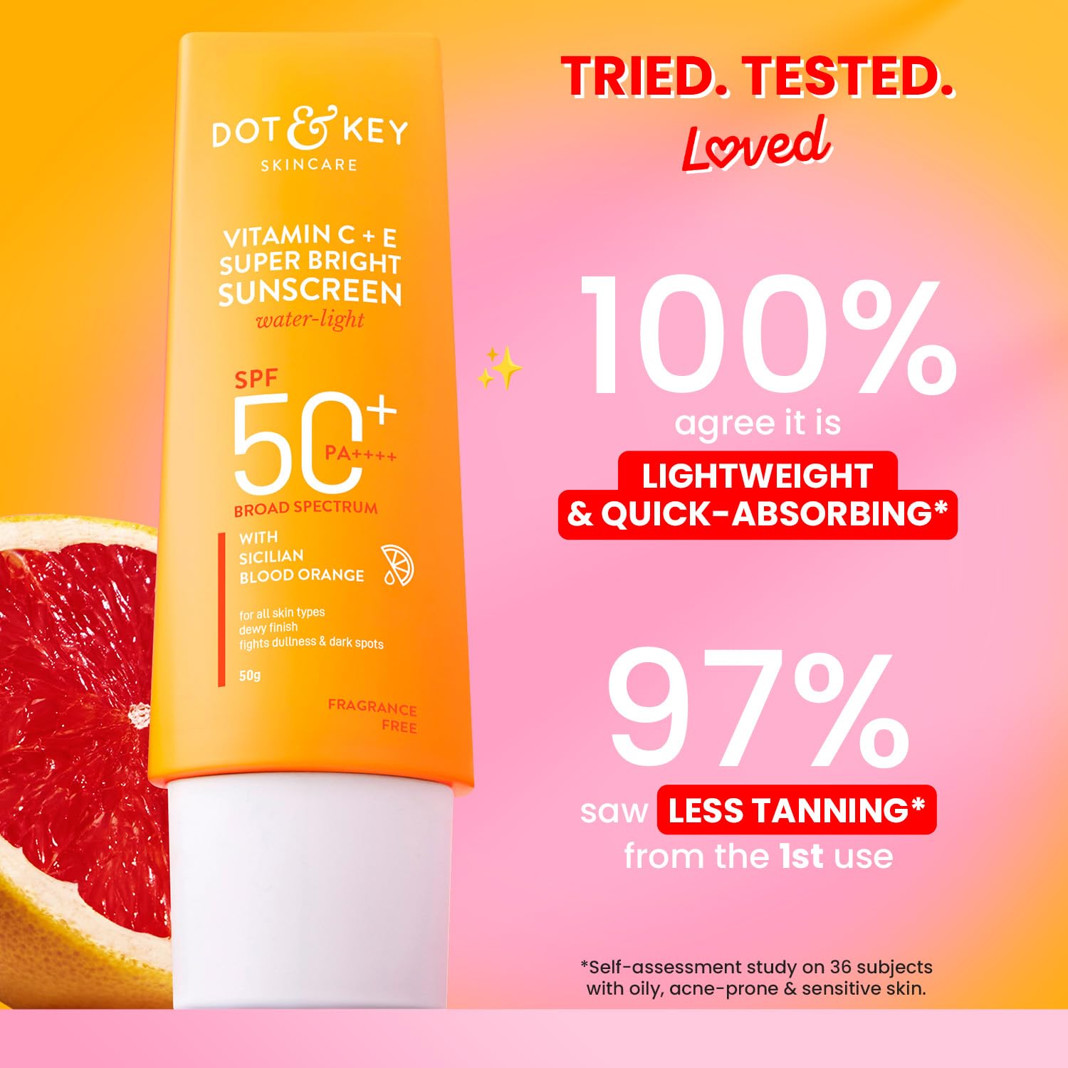 Picture of DOT & KEY Vitamin C + E Super Bright Sunscreen Spf 50-50 gram ( without box)