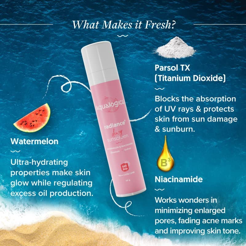 Picture of Aqualogica Radiance+ Dewy Sunscreen SPF 50+ PA+++-50 gram( without box)