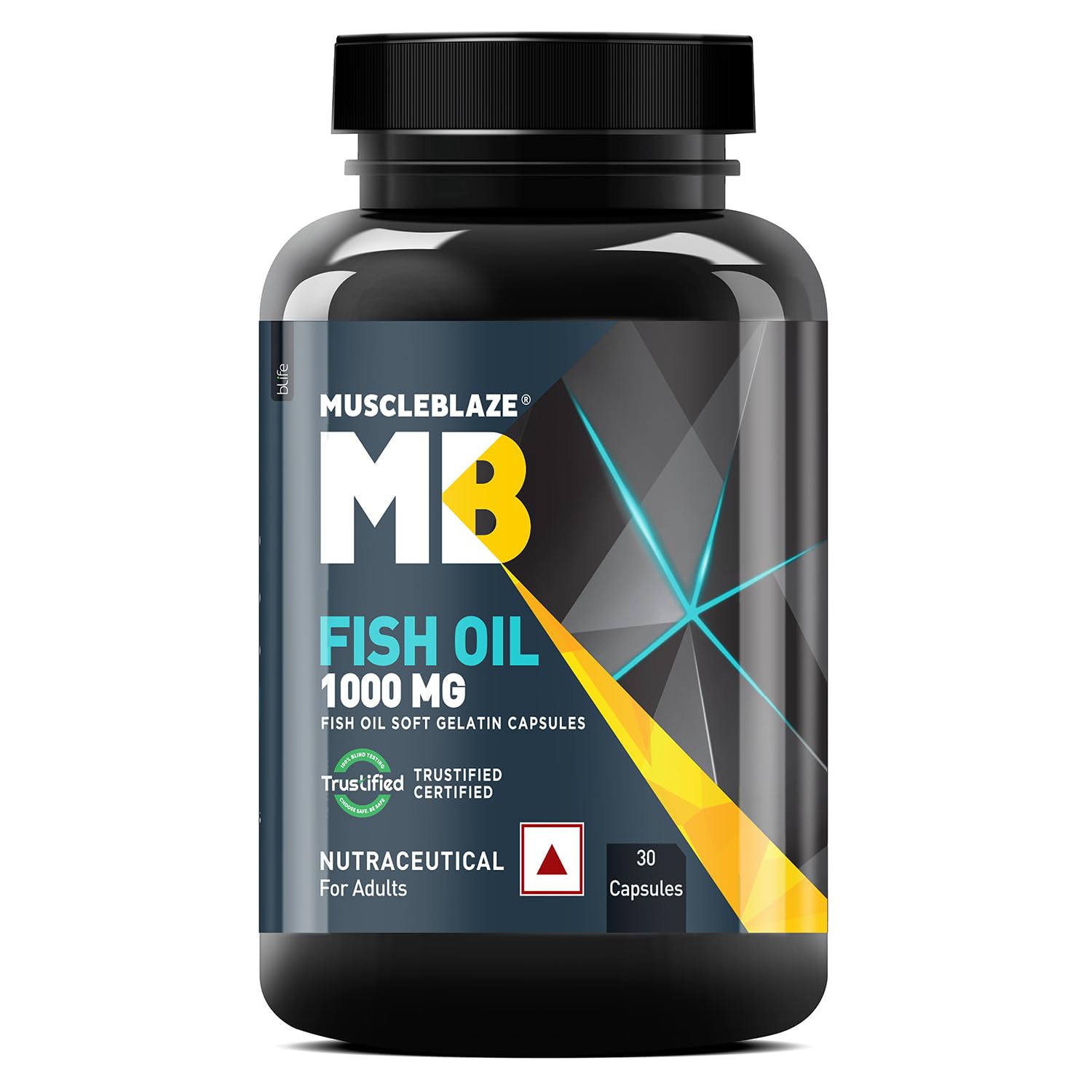 Picture of MuscleBlaze Omega 3 Fish Oil (30 Capsules) | Trustified Certified for Accuracy & Purity | 1000mg Omega 3 with 180mg EPA & 120mg DHA
