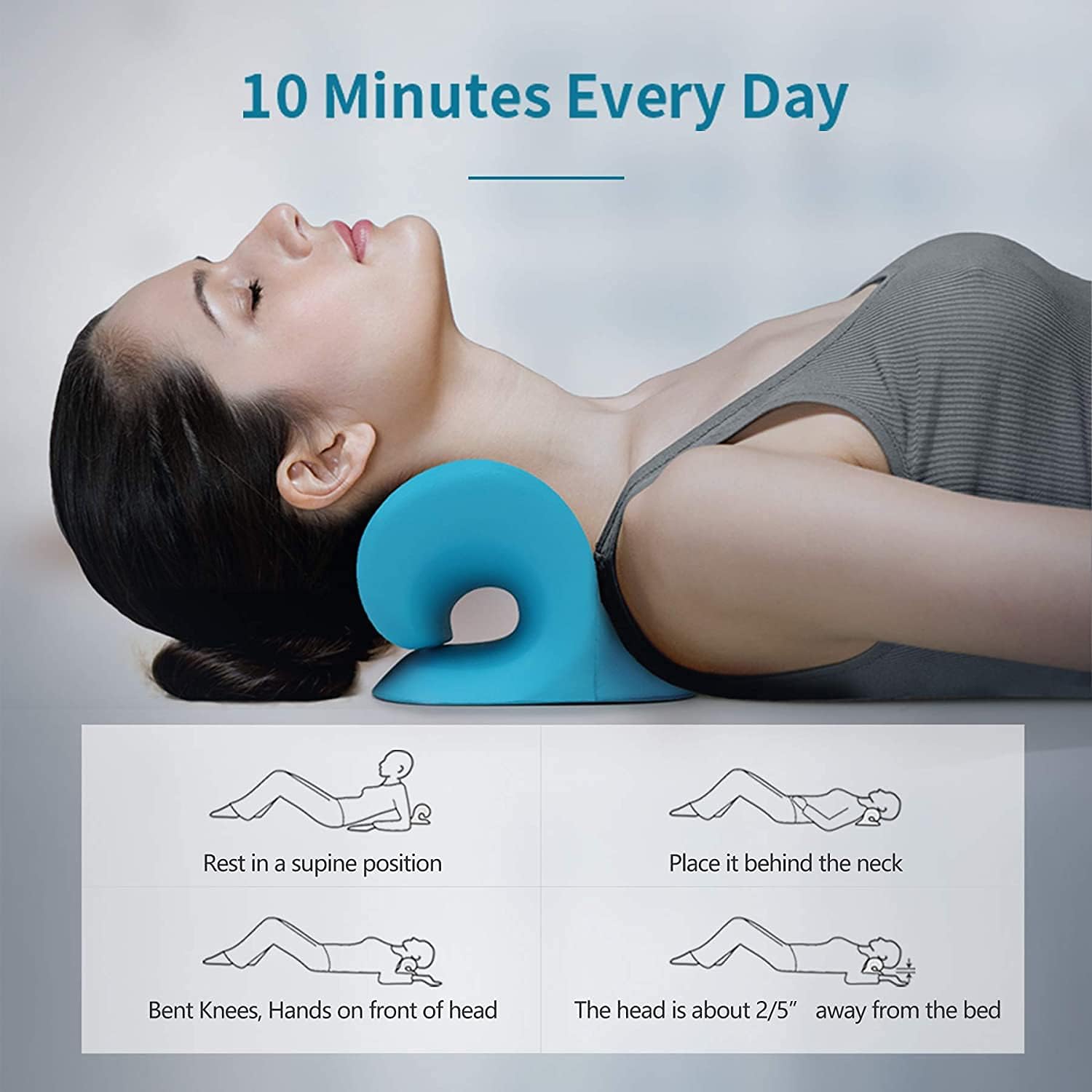 Picture of Neck Shoulder Stretcher Pillow U Shaped Shiatsu CervicalPillow Neck and Shoulder Repair Pillows
