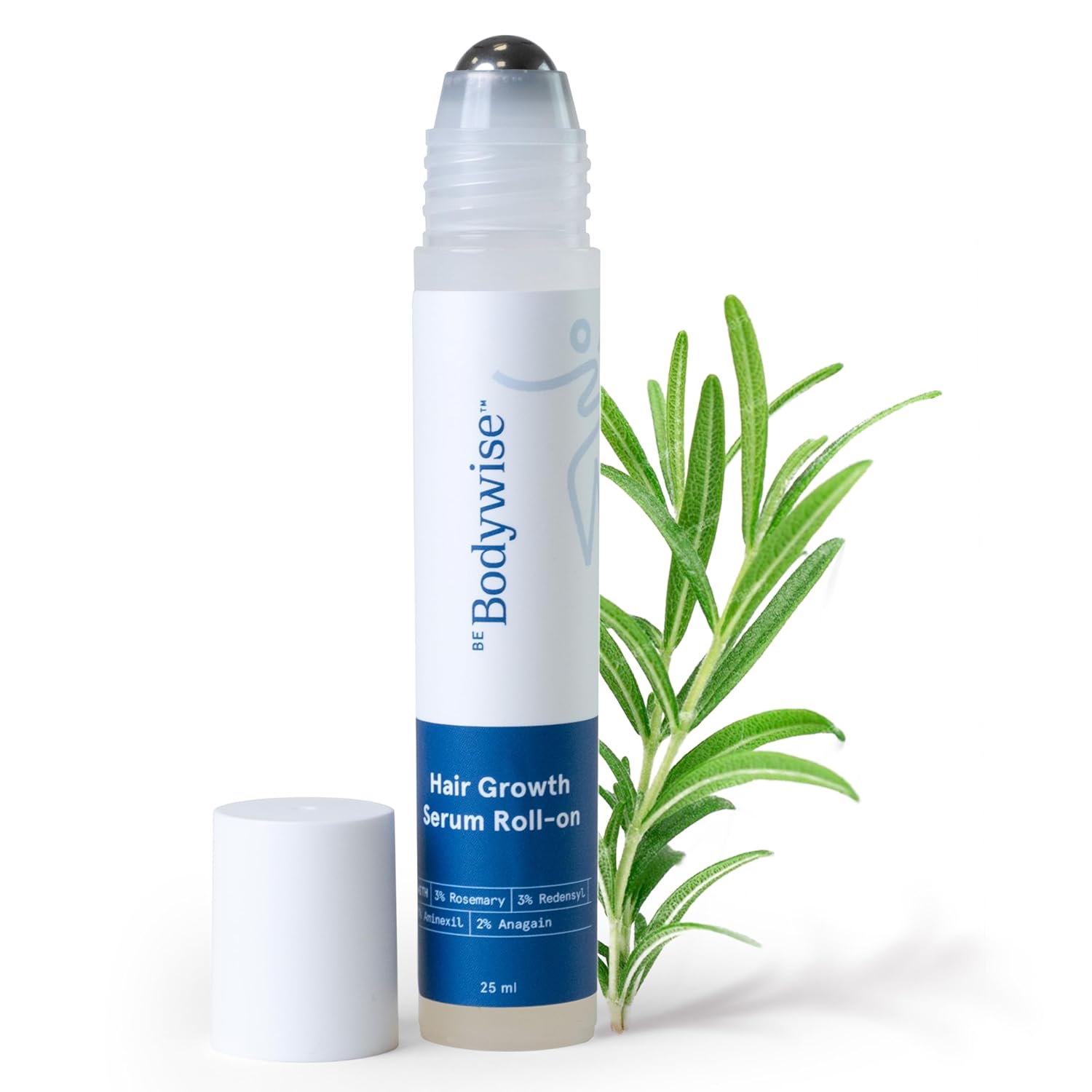 Picture of Be Bodywise Rosemary Hair Growth Serum (Roll On) | 3% Redensyl & 2% Anagain | Hair fall control serum for Women & Men | Promotes Hair Growth & Stimulates Hair Follicles | For All Hair Types | 25ml