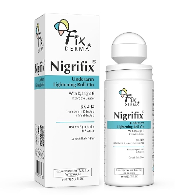 Picture of Fixderma Nigrifix Underarm Roll on with 6% AHA, Lactic Acid & 1% Mandelic Acid & Kojic Acid | Brightens Skin & Exfoliates Underarm | For All Skin Type, Men & Women - 60ml