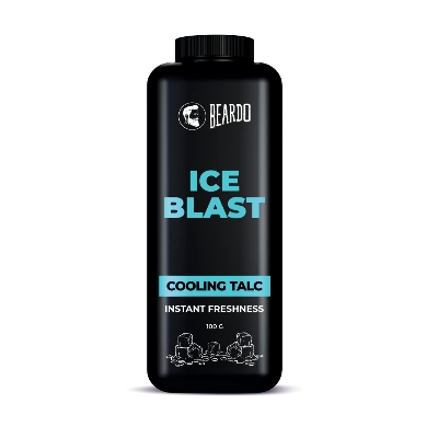 Picture of Beardo Ice Blast Talc Powder for men, 100g | INSTANT ICY COOLING Talcum Powder Men | Combat heat with Menthol | Goodness of Aloe vera & Vitamin E for Instant Freshness