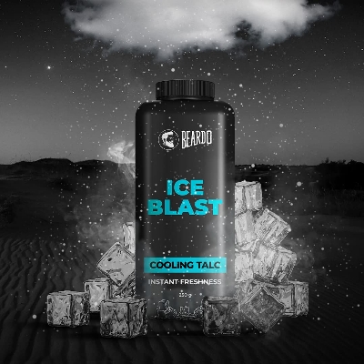 Picture of Beardo Ice Blast Talc Powder for men, 100g | INSTANT ICY COOLING Talcum Powder Men | Combat heat with Menthol | Goodness of Aloe vera & Vitamin E for Instant Freshness