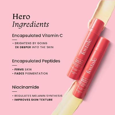 Picture of Foxtale Vitamin C Super Glow Moisturizer with Niacinamide & Peptides, Visibly Reduces Pigmentation, Enhances Skins Radiance Instantly, For All Skin Types, Women & Men - 50ml, Cream