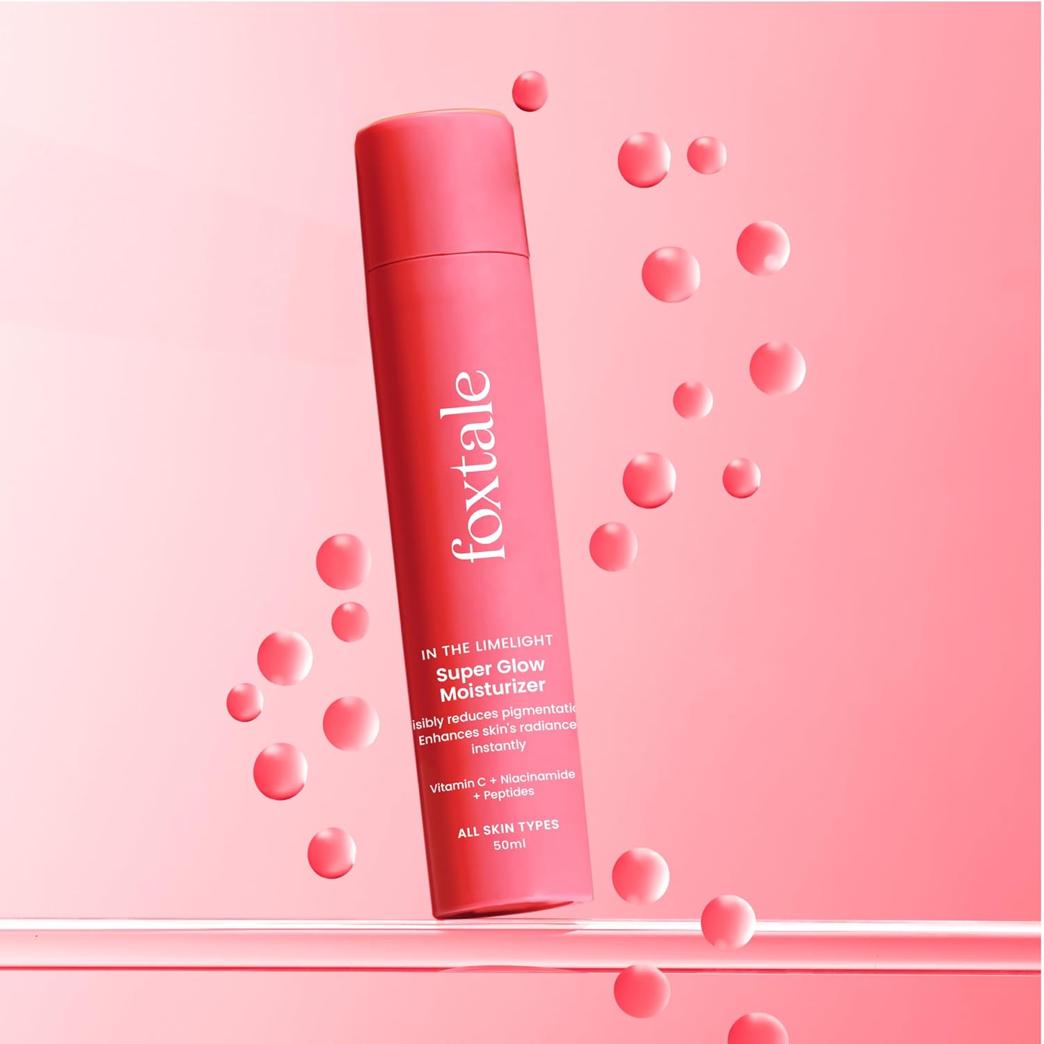 Picture of Foxtale Vitamin C Super Glow Moisturizer with Niacinamide & Peptides, Visibly Reduces Pigmentation, Enhances Skins Radiance Instantly, For All Skin Types, Women & Men - 50ml, Cream