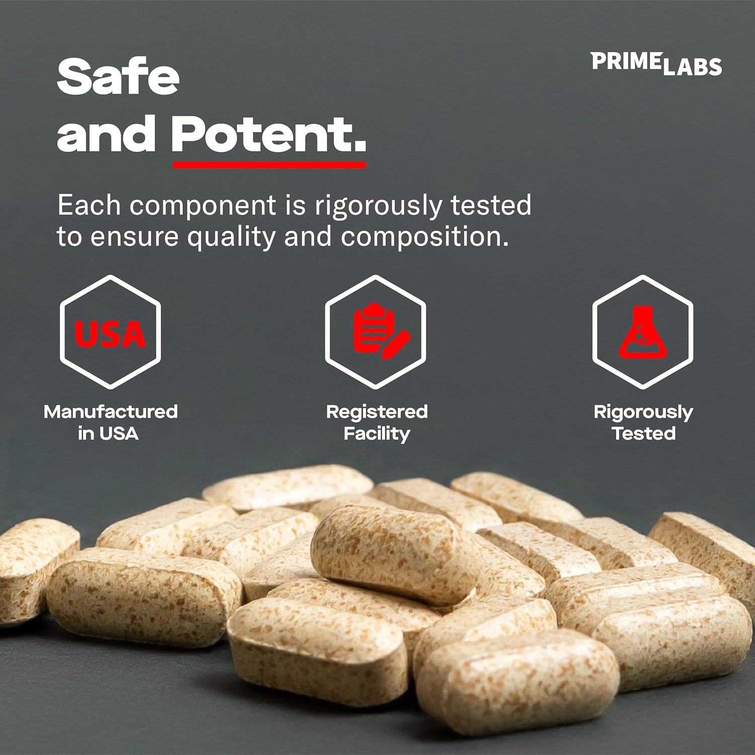 Picture of Prime Labs - Men's Testosterone Booster - Stamina, Endurance, & Strength Booster - 60 Caplets