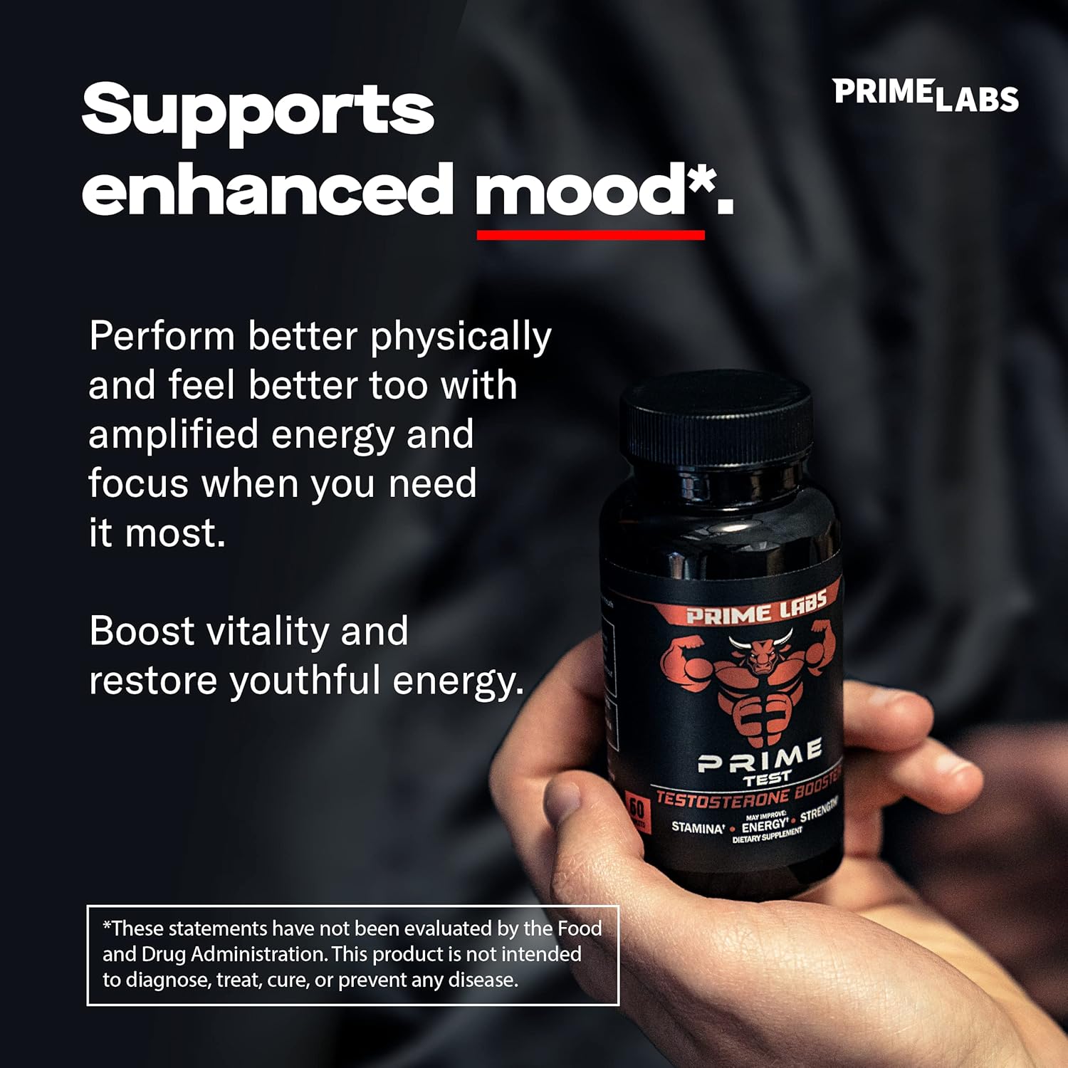 Picture of Prime Labs - Men's Testosterone Booster - Stamina, Endurance, & Strength Booster - 60 Caplets