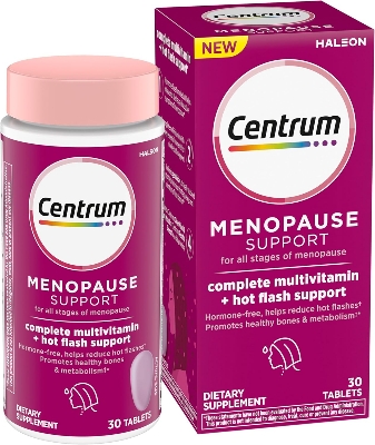 Picture of Centrum Complete Multivitamin Supplement + Hot Flash Support Menopause Support Tablets, with Clinically Studied geniVida, 30 Count