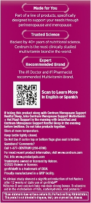 Picture of Centrum Complete Multivitamin Supplement + Hot Flash Support Menopause Support Tablets, with Clinically Studied geniVida, 30 Count