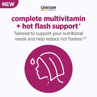 Picture of Centrum Complete Multivitamin Supplement + Hot Flash Support Menopause Support Tablets, with Clinically Studied geniVida, 30 Count