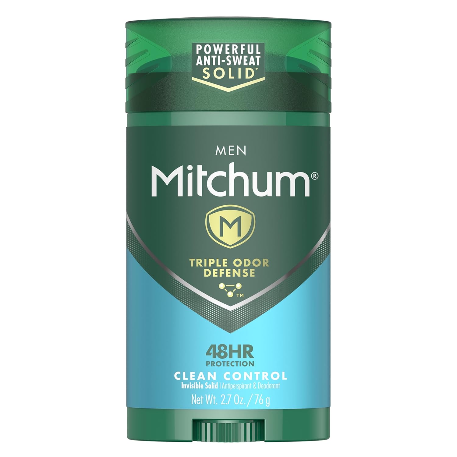 Picture of Mitchum Men's Deodorant, Antiperspirant Stick, Triple Odor Defense Invisible Solid, 48 Hr Protection, Dermatologist Tested, Clean Control, 2.7 Oz