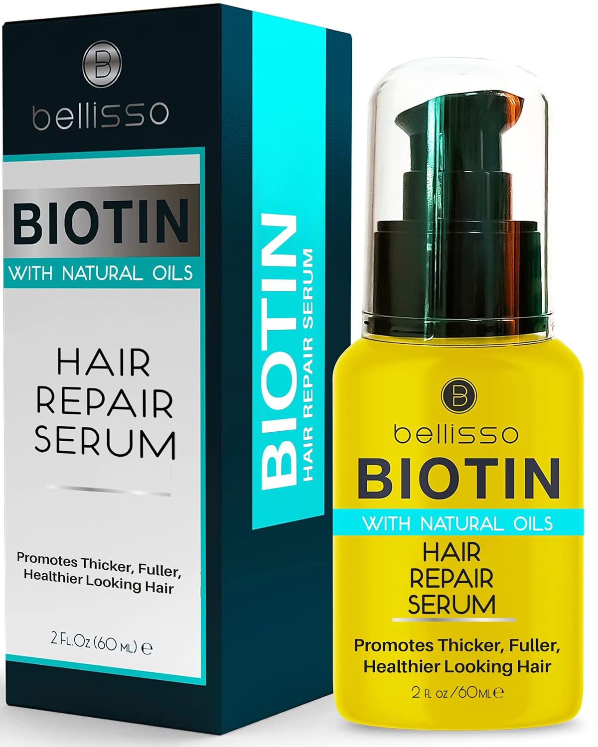Picture of Biotin Hair Thickening Serum for Men and Women - Intense Strengthening Treatment Product with Natural Botanical Oil Blend to Help Boost Thin Hair - Repair Thinning Hair, Increase Volume and Shine