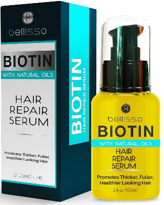 Picture of Biotin Hair Thickening Serum for Men and Women - Intense Strengthening Treatment Product with Natural Botanical Oil Blend to Help Boost Thin Hair - Repair Thinning Hair, Increase Volume and Shine