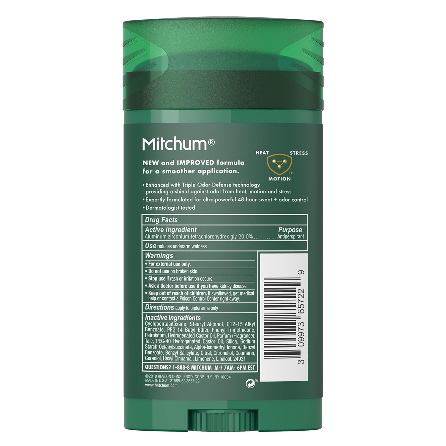 Picture of Mitchum Men's Deodorant, Antiperspirant Stick, Triple Odor Defense Invisible Solid, 48 Hr Protection, Dermatologist Tested, Intense Energy, 2.7 Oz