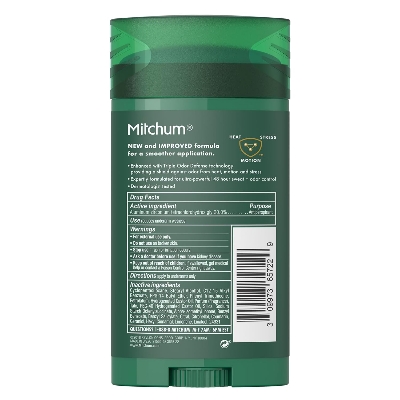 Picture of Mitchum Men's Deodorant, Antiperspirant Stick, Triple Odor Defense Invisible Solid, 48 Hr Protection, Dermatologist Tested, Intense Energy, 2.7 Oz