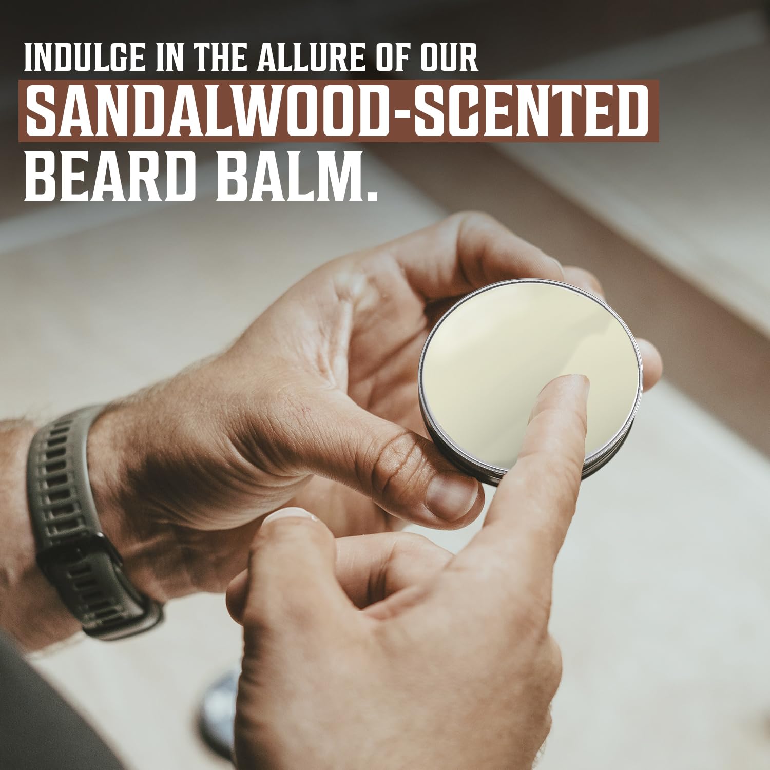 Picture of Viking Revolution Sandalwood Beard Balm - Beard Butter with Argan Oil, Beard Softener for Men with Jojoba Oil - Beard Moisturizer for Men with Beeswax - Beard Wax for Men