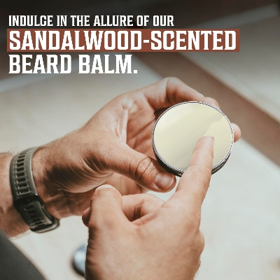 Picture of Viking Revolution Sandalwood Beard Balm - Beard Butter with Argan Oil, Beard Softener for Men with Jojoba Oil - Beard Moisturizer for Men with Beeswax - Beard Wax for Men