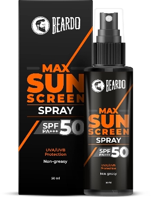 Picture of Beardo Max Sunscreen SPF 50 & PA+++ Spray for Men | Non-greasy Spray for Men | Easy Application of Sunscreen for Oily Skin | UVA UVB Protection | 50ml