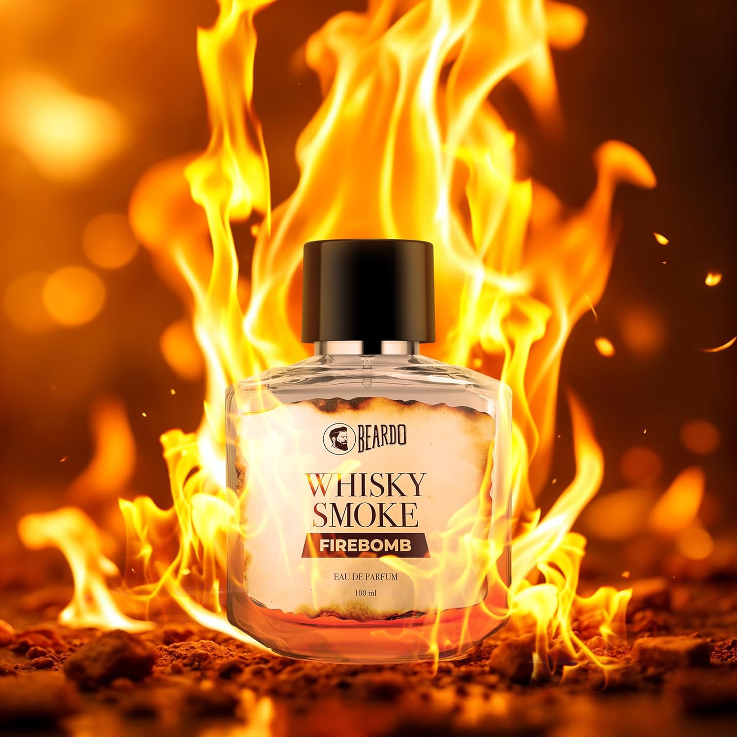 Picture of Beardo Whisky Smoke FIREBOMB Perfume for men, 100ml | Spicy, Woody scent | Long Lasting Mens Perfume | Best Date Night Eau de parfum for Men | Gift For Friends | Gift for Men