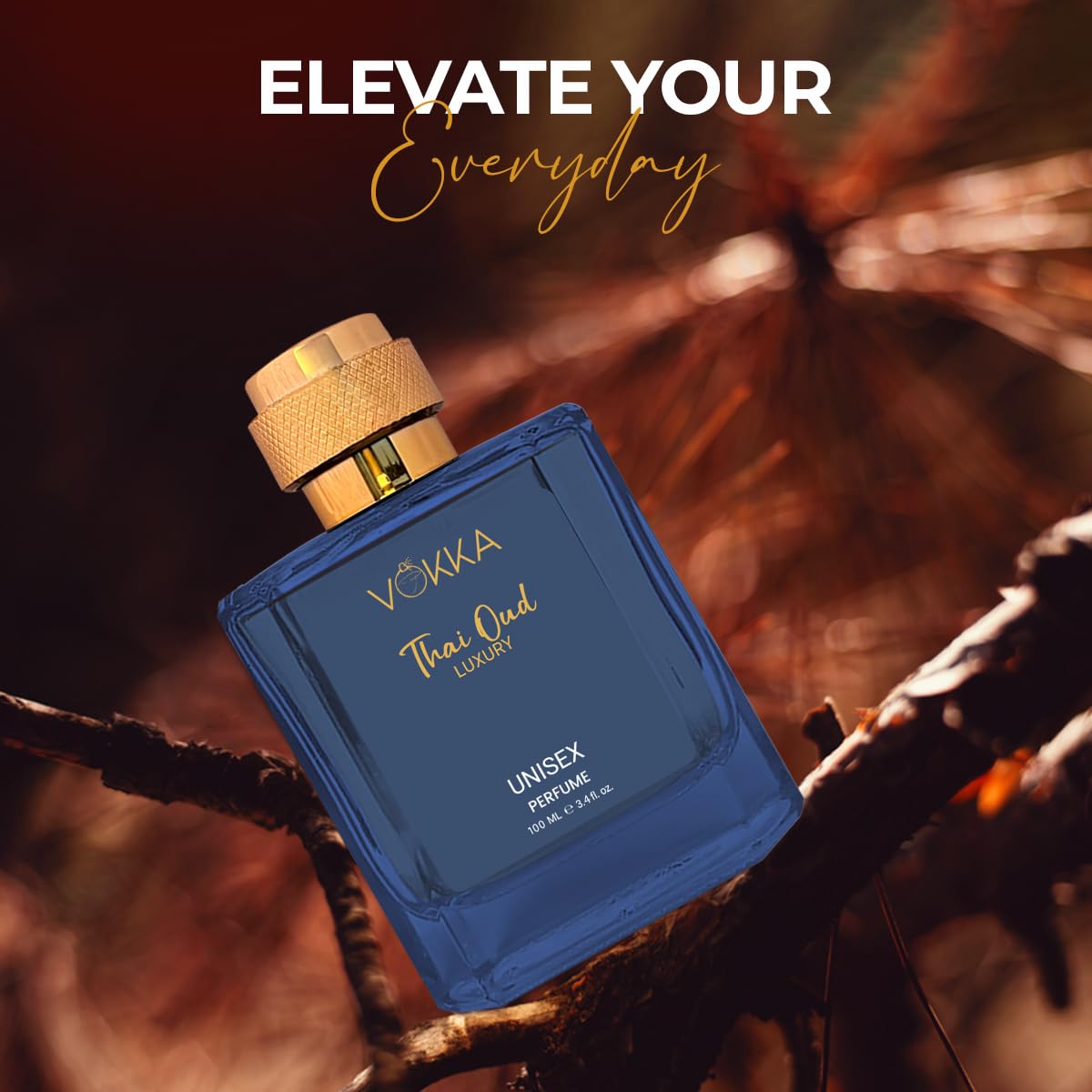 Picture of VOKKA Thai Oud 100 ml | Unisex Luxury Long Lasting Woody Perfume For Men And Women | Woody Oriental Scent Eau De Parfum | EDP Fragrance for Gift | Notes: Rosewood Sandalwood Agarwood