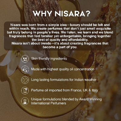 Picture of Nisara Dark Whispers 50ml Strong Unisex Parfum For Men and Woman | Unisex Long Lasting Parfum | Premium Perfume | parfum for Gift Amber Oud Musk notes| With Oud Wood, Raspberry, Saffron, Rose, Musk | EDP Scent for Men & Woman