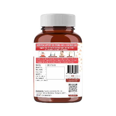 Picture of The Body Reserve Plant Based Biotin Tablets -120 Veg Tablets, Biotin from Sesbania with Amla, Grapeseed & Hair Multivitamins, Biotin helps Hair Growth, Strong Hair, Glowing Skin & Nails, For Men Women