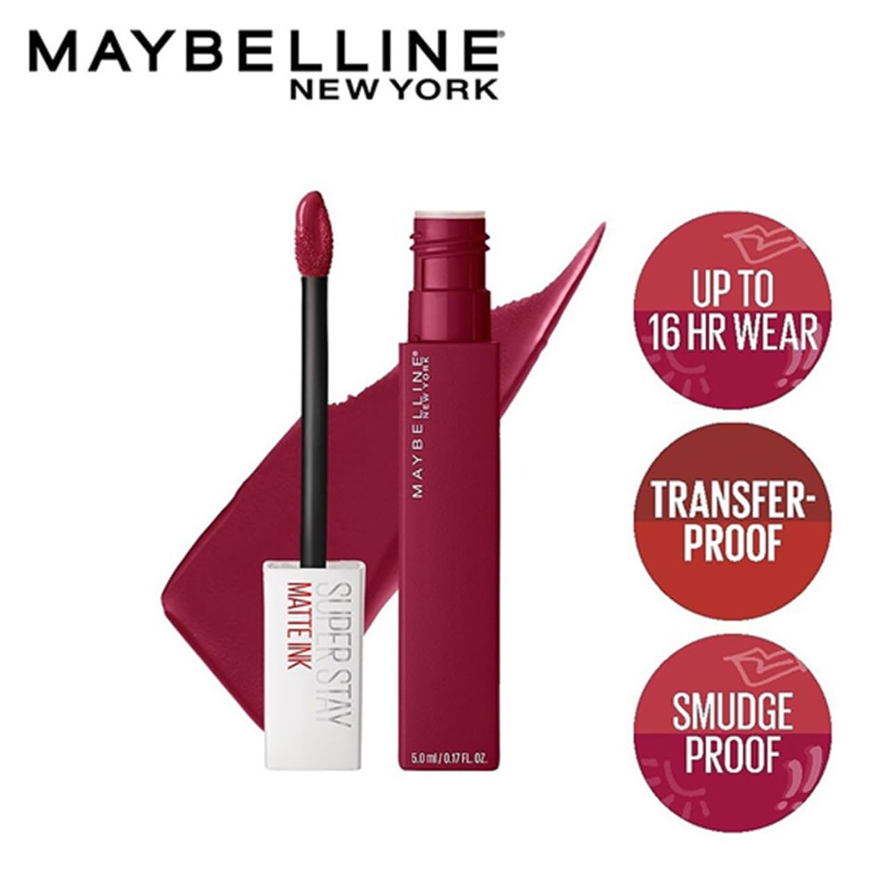 Picture of Maybelline New York Liquid Matte Lipstick, Long Lasting, 16hr Wear, Superstay Matte Ink 115-Founder