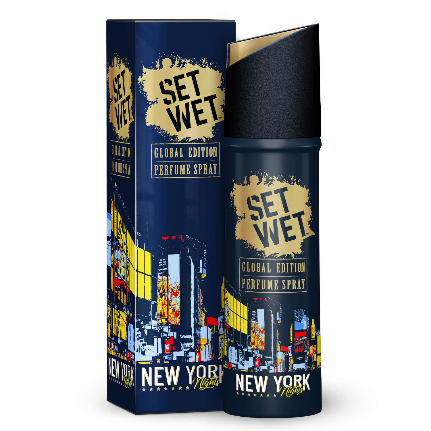 Picture of Set Wet Global Edition Perfume Spray, New York Nights, No Gas Perfume Body Spray & Deodorant For Men, Long Lasting Fragrance, 120 ml