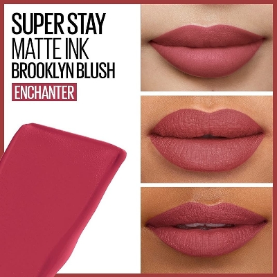 Picture of Maybelline New York Liquid Matte Lipstick, 16 Hour Long Lasting Liquid Lipstick, Transfer Proof & Smudge Proof, Superstay Matte Ink, Brooklyn Blush -380- Enchanter