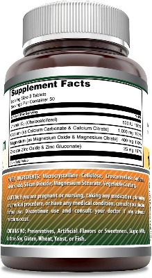 Picture of Amazing Formulas Calcium Magnesium Zinc + D3 Supplement | 150 Tablets | Non-GMO | Gluten-Free | Made in USA