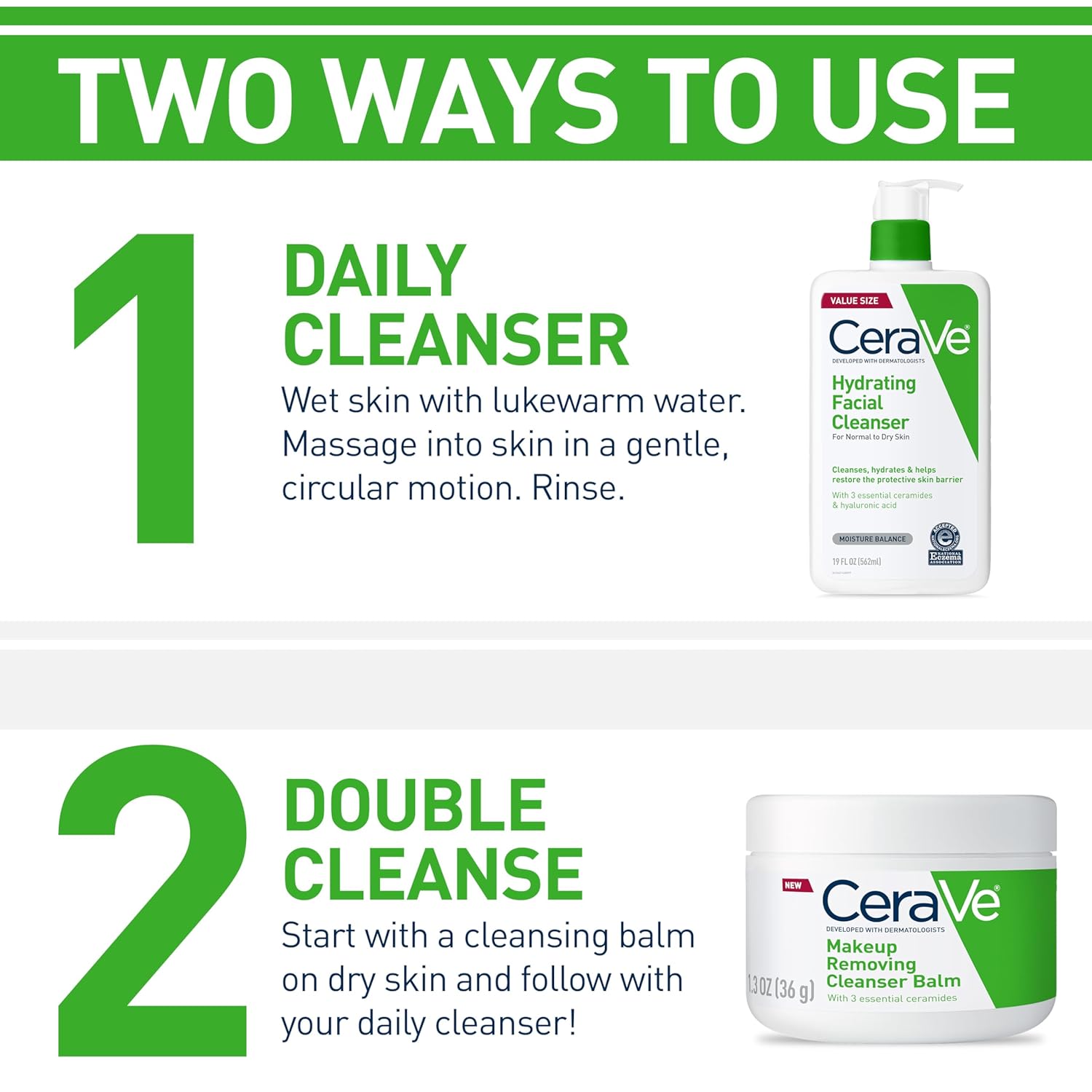 Picture of CeraVe Hydrating Facial Cleanser, Moisturizing Face Wash For Dry Skin, Hyaluronic Acid + Ceramides + Glycerin, Hydrating Cleanser For Normal To Dry Skin, National Eczema Association Certified-237 ml(packaging may vary)