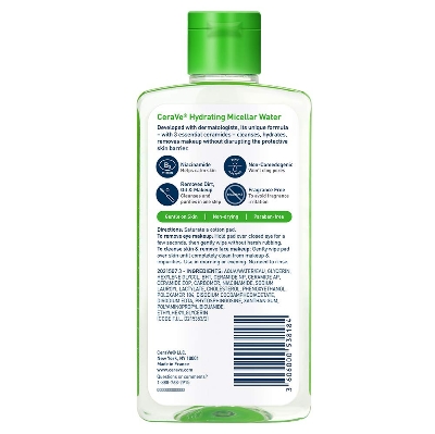 Picture of CeraVe Micellar Water, Hydrating Facial Cleanser & Eye Makeup Remover with Niacinamide, Ceramides & Glycerin, Fragrance-Free & Non-Irritating, 10 Fluid Ounces-296 ml